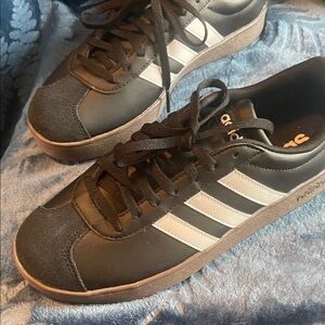 adidas Black Sneakers with White Three Stripes